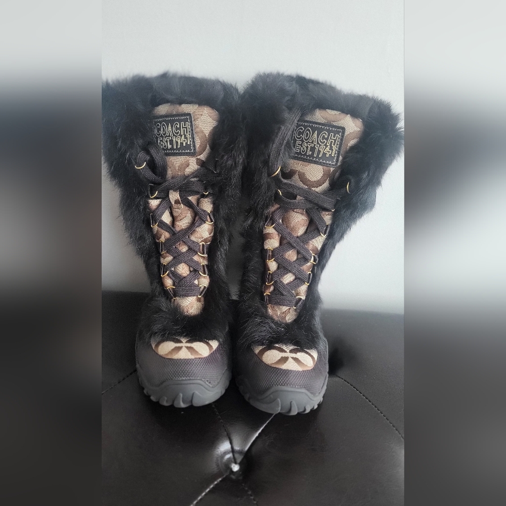 Coach Jennie Boots Rabbit Fur